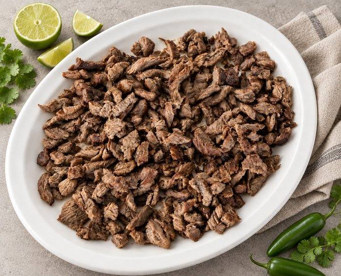 Diced cooked beef